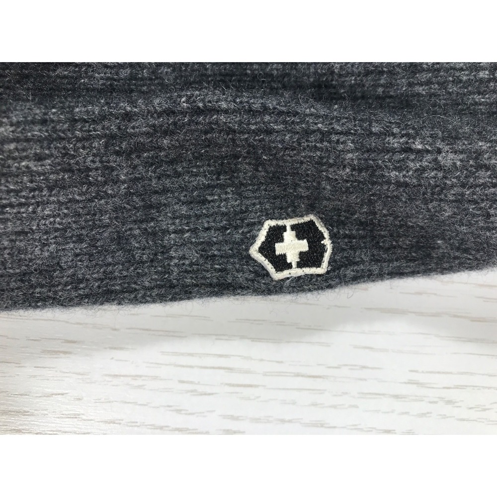 Vintage Victorinox Sweater Mens L Gray Argyle 1/4 Zip Wool Cashmere Blend Y2K - Picture 7 of 8